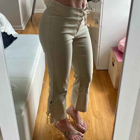 Italian Vintage Lace Up Flare Capris - Picture 5 of 6